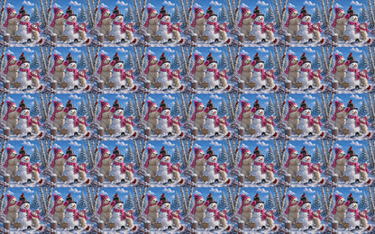DecoCraft - Studio 1375 - Scenic Tiles Series - Polar Bears - Snowman Builders