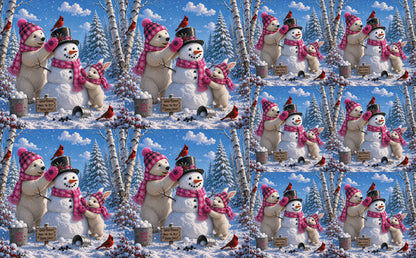DecoCraft - Studio 1375 - Scenic Tiles Series - Polar Bears - Snowman Builders