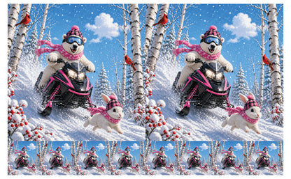 DecoCraft - Studio 1375 - Scenic Tiles Series - Polar Bears - Snowmobile Adventure