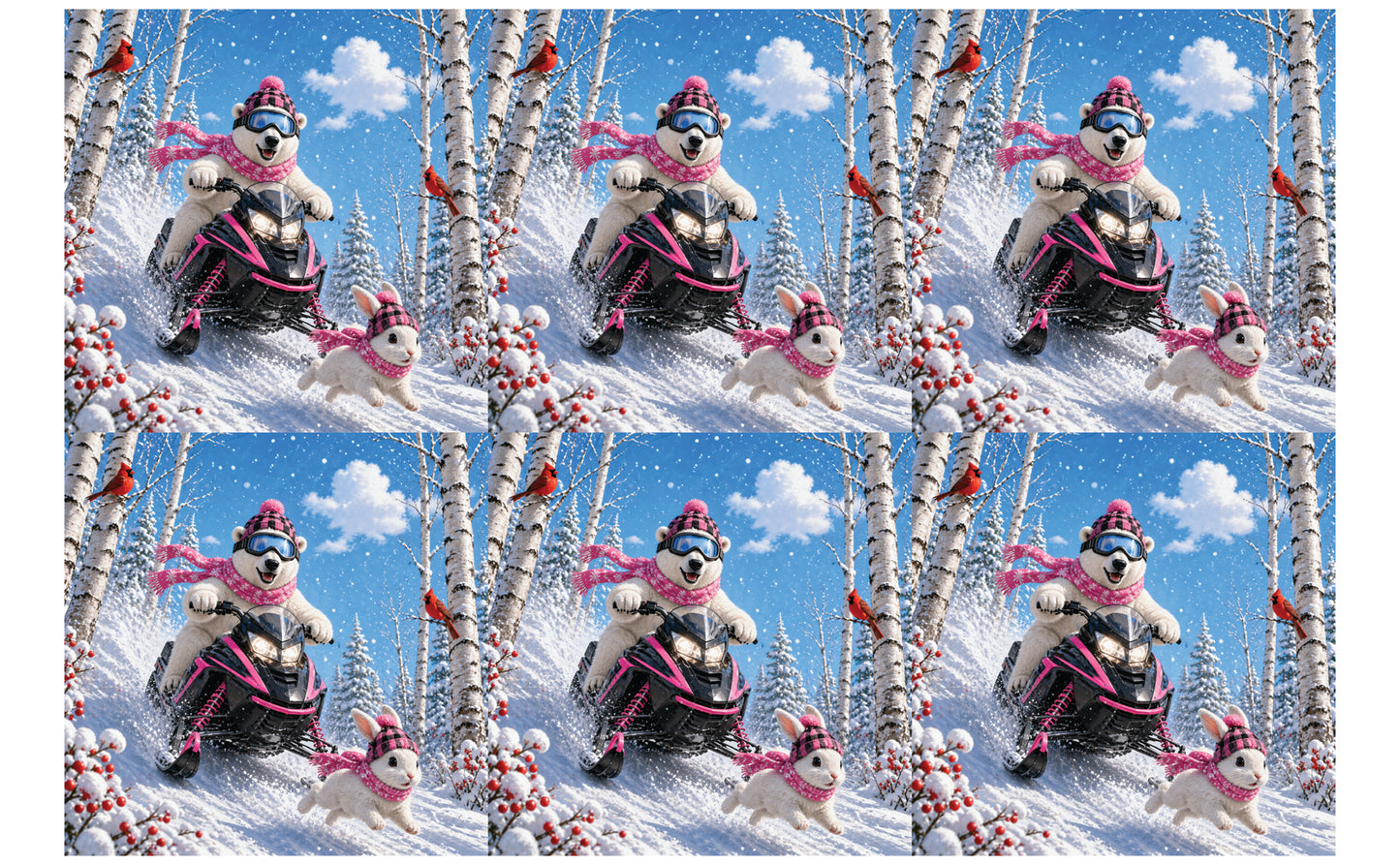 DecoCraft - Studio 1375 - Scenic Tiles Series - Polar Bears - Snowmobile Adventure