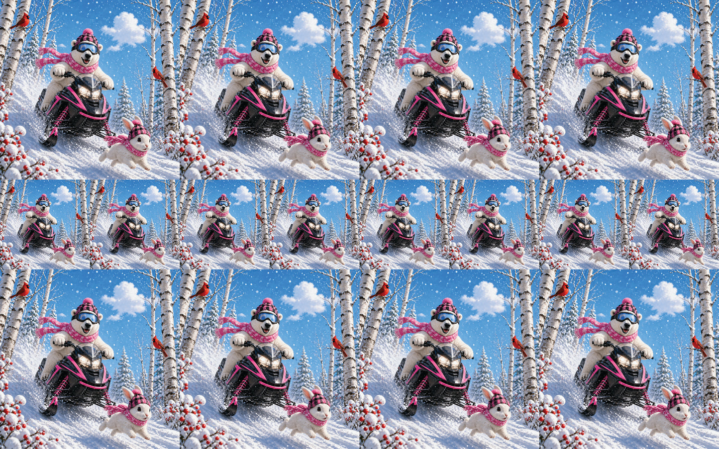 DecoCraft - Studio 1375 - Scenic Tiles Series - Polar Bears - Snowmobile Adventure