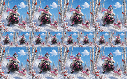DecoCraft - Studio 1375 - Scenic Tiles Series - Polar Bears - Snowmobile Adventure