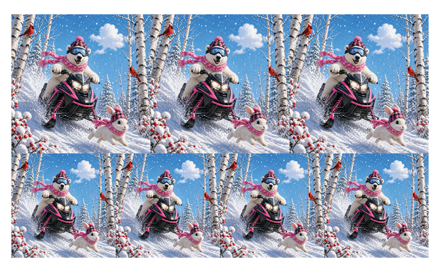 DecoCraft - Studio 1375 - Scenic Tiles Series - Polar Bears - Snowmobile Adventure