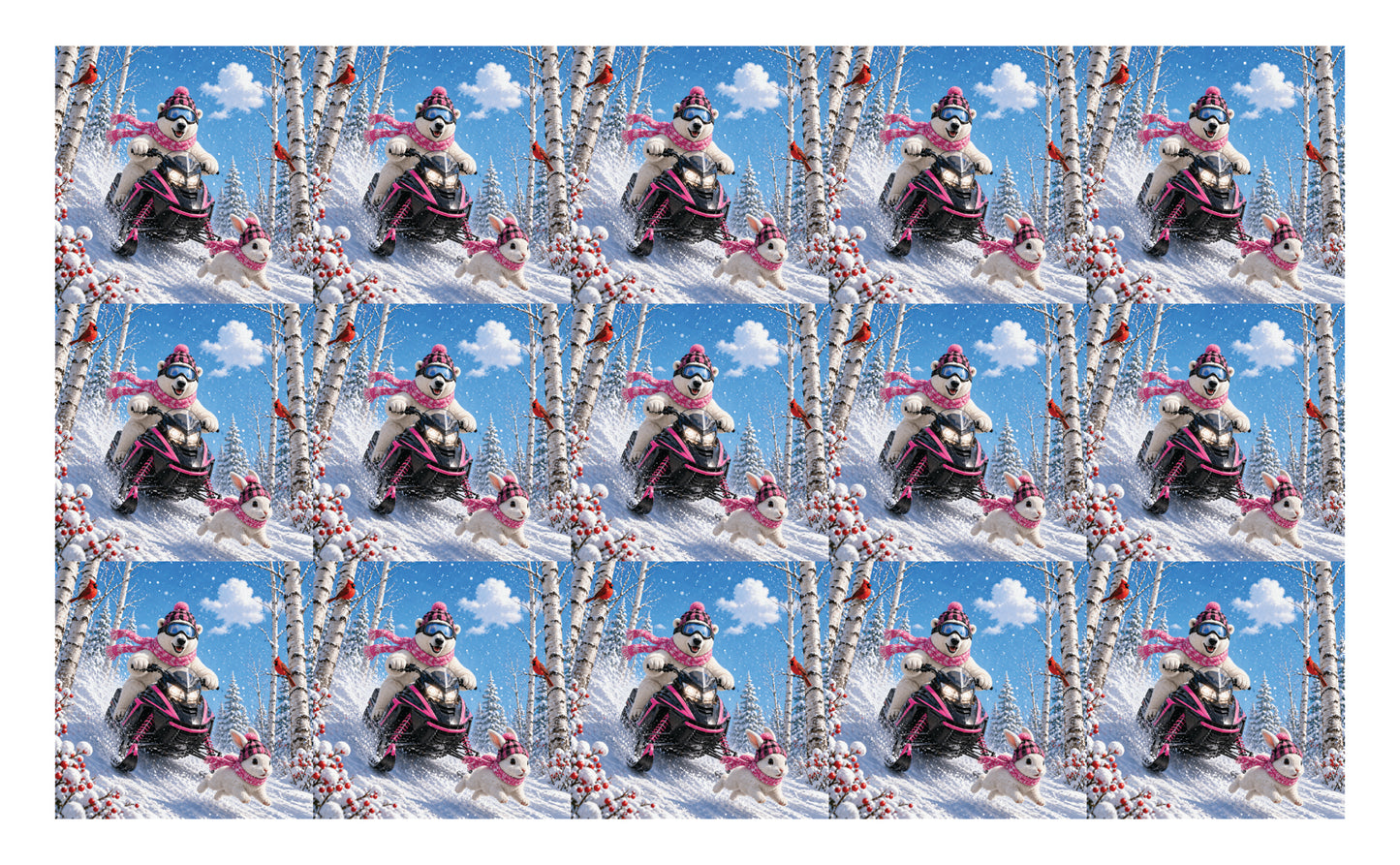 DecoCraft - Studio 1375 - Scenic Tiles Series - Polar Bears - Snowmobile Adventure
