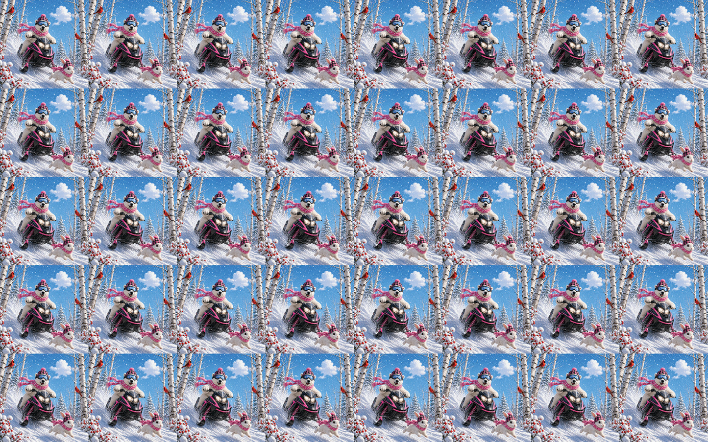 DecoCraft - Studio 1375 - Scenic Tiles Series - Polar Bears - Snowmobile Adventure