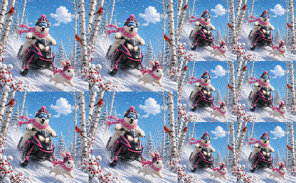 DecoCraft - Studio 1375 - Scenic Tiles Series - Polar Bears - Snowmobile Adventure