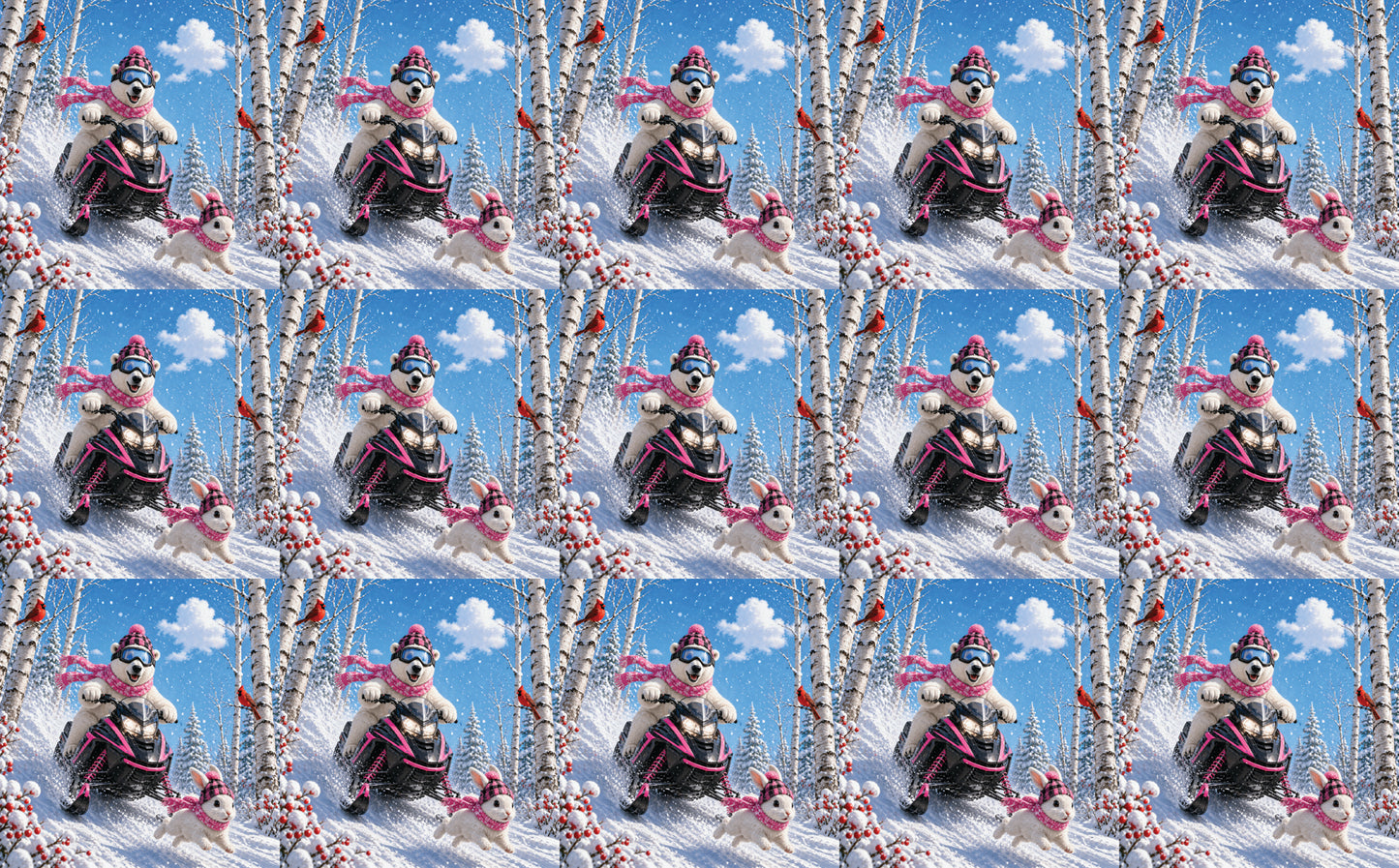 DecoCraft - Studio 1375 - Scenic Tiles Series - Polar Bears - Snowmobile Adventure