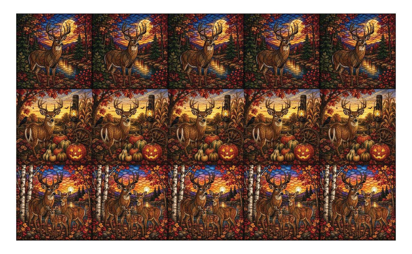 DecoCraft - Studio 1375 - Scenic Elevated Texture Tiles - Autumn Deer Assortment