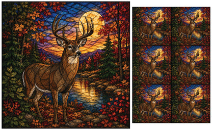 DecoCraft - Studio 1375 - Scenic Elevated Texture Tiles - Deer - Autumn Majesty