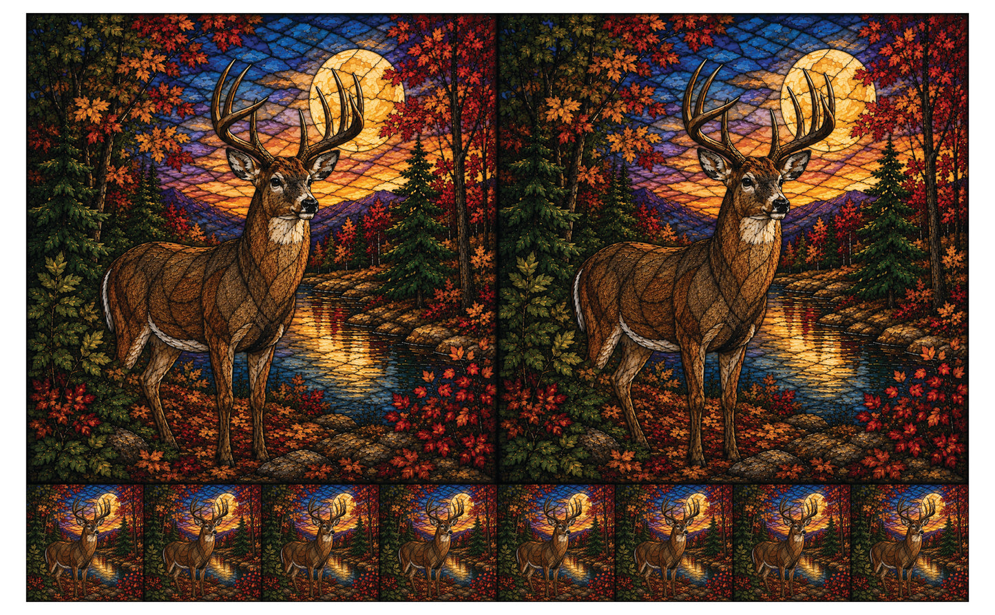 DecoCraft - Studio 1375 - Scenic Elevated Texture Tiles - Deer - Autumn Majesty
