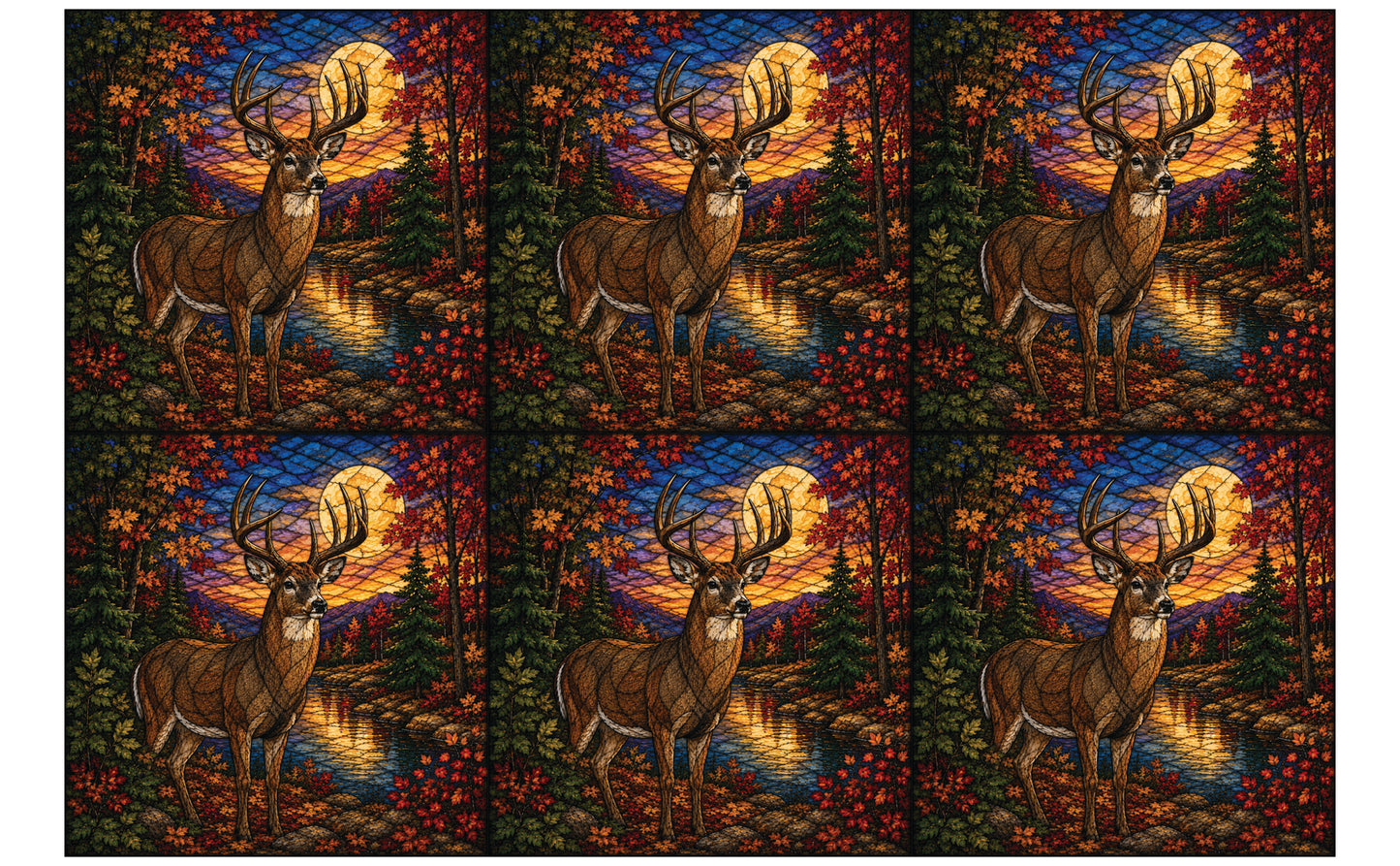 DecoCraft - Studio 1375 - Scenic Elevated Texture Tiles - Deer - Autumn Majesty