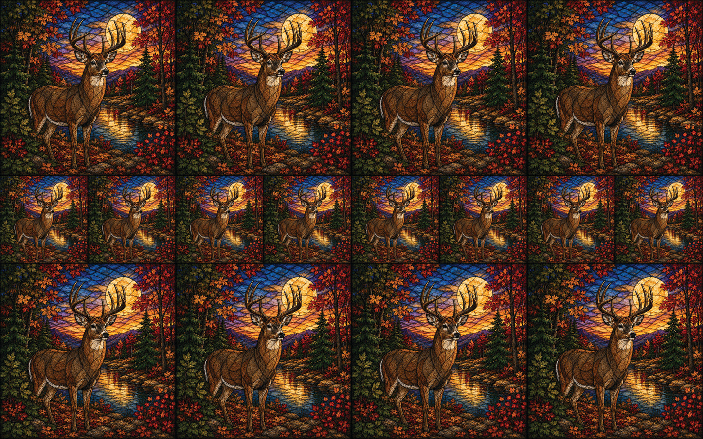 DecoCraft - Studio 1375 - Scenic Elevated Texture Tiles - Deer - Autumn Majesty