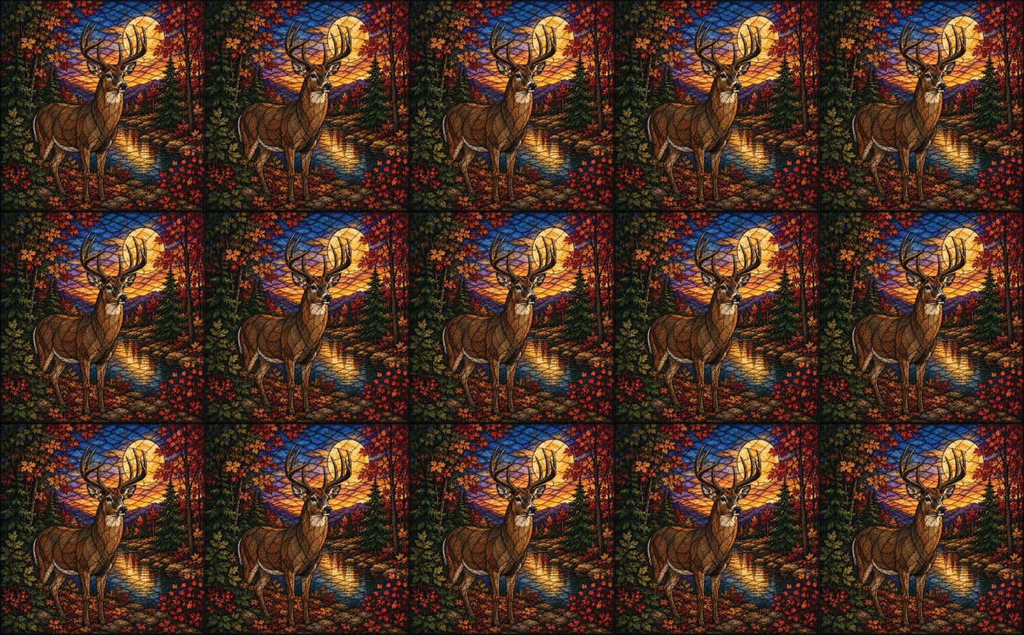 DecoCraft - Studio 1375 - Scenic Elevated Texture Tiles - Deer - Autumn Majesty