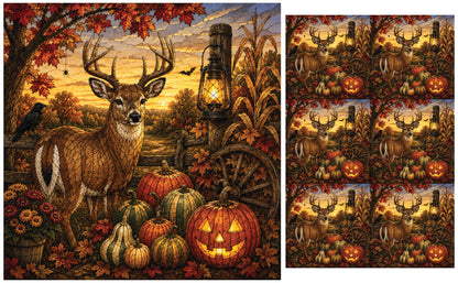 DecoCraft - Studio 1375 - Scenic Elevated Texture Tiles - Deer - Harvest Guardian