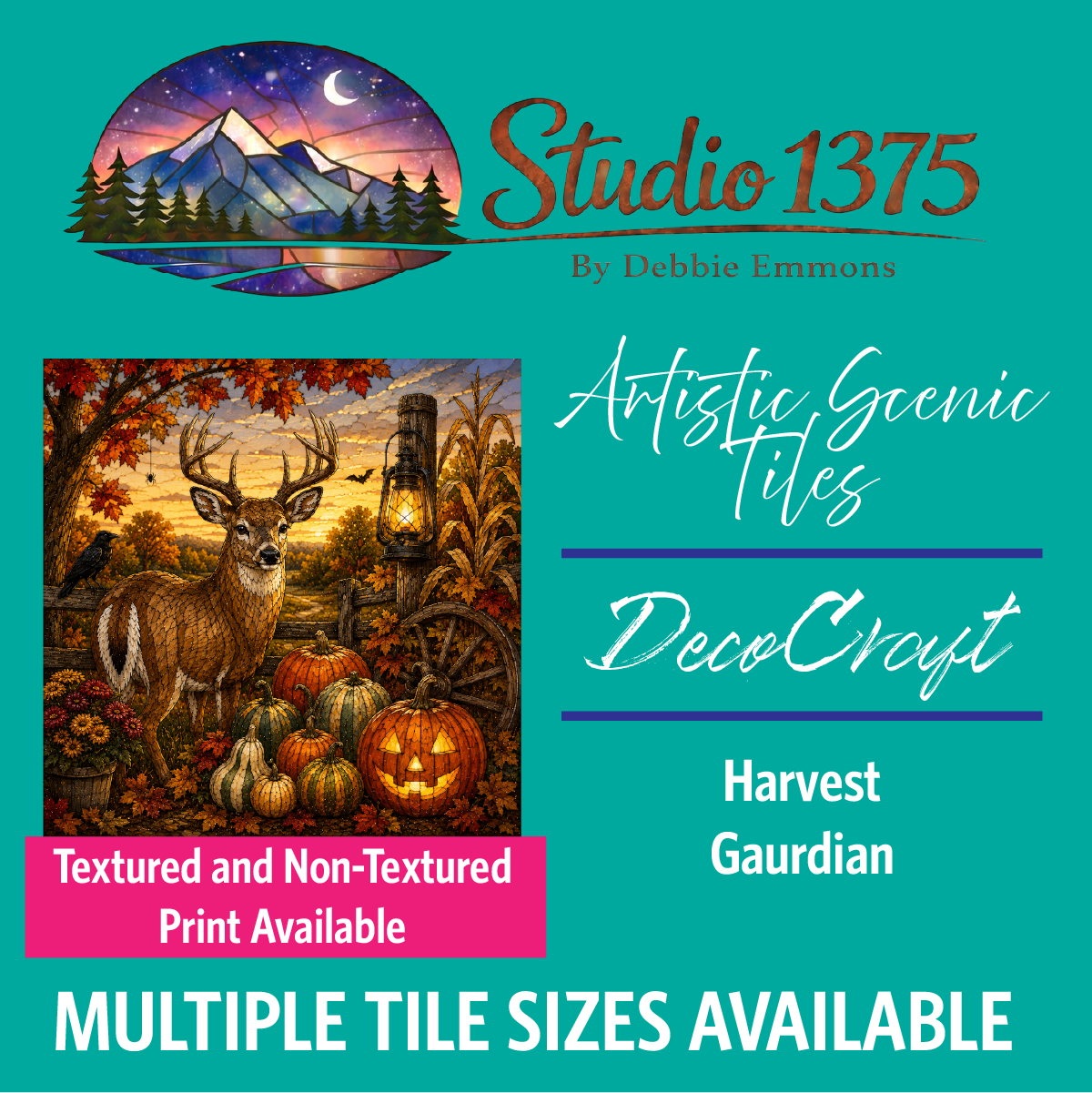 DecoCraft - Studio 1375 - Scenic Elevated Texture Tiles - Deer - Harvest Guardian