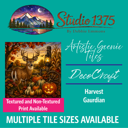 DecoCraft - Studio 1375 - Scenic Elevated Texture Tiles - Deer - Harvest Guardian