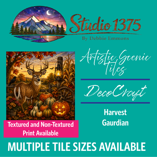 DecoCraft - Studio 1375 - Scenic Elevated Texture Tiles - Deer - Harvest Guardian