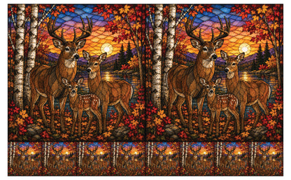 DecoCraft - Studio 1375 - Scenic Elevated Texture Tiles - Deer - Together at Twilight