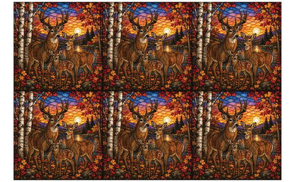 DecoCraft - Studio 1375 - Scenic Elevated Texture Tiles - Deer - Together at Twilight