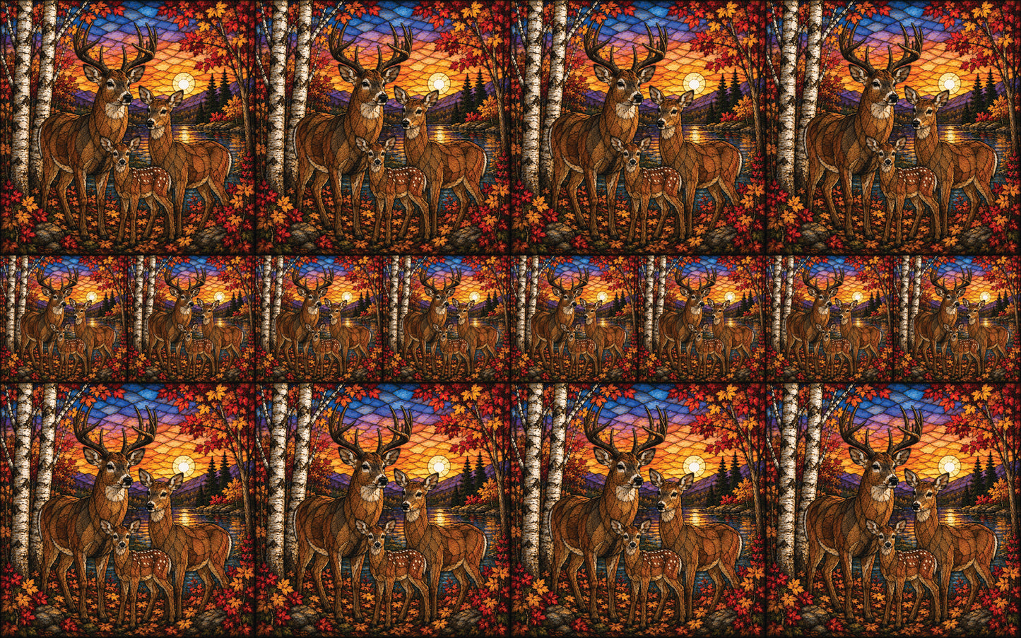 DecoCraft - Studio 1375 - Scenic Elevated Texture Tiles - Deer - Together at Twilight