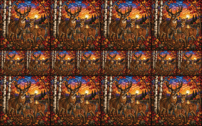 DecoCraft - Studio 1375 - Scenic Elevated Texture Tiles - Deer - Together at Twilight