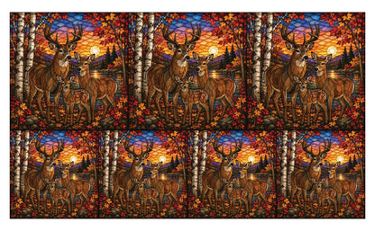 DecoCraft - Studio 1375 - Scenic Elevated Texture Tiles - Deer - Together at Twilight
