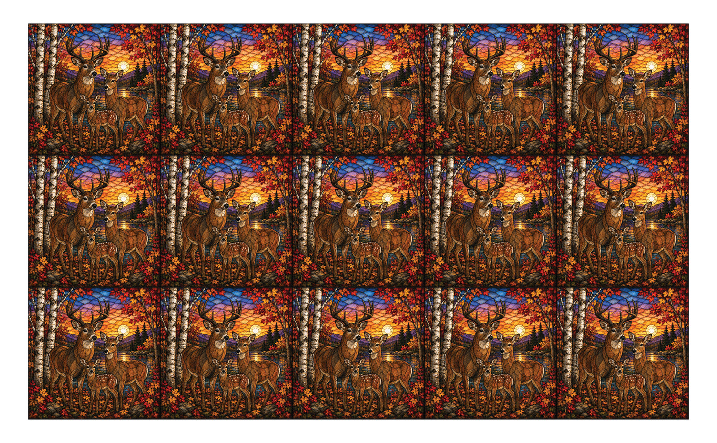 DecoCraft - Studio 1375 - Scenic Elevated Texture Tiles - Deer - Together at Twilight