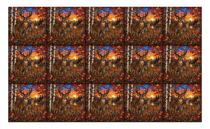 DecoCraft - Studio 1375 - Scenic Elevated Texture Tiles - Deer - Together at Twilight