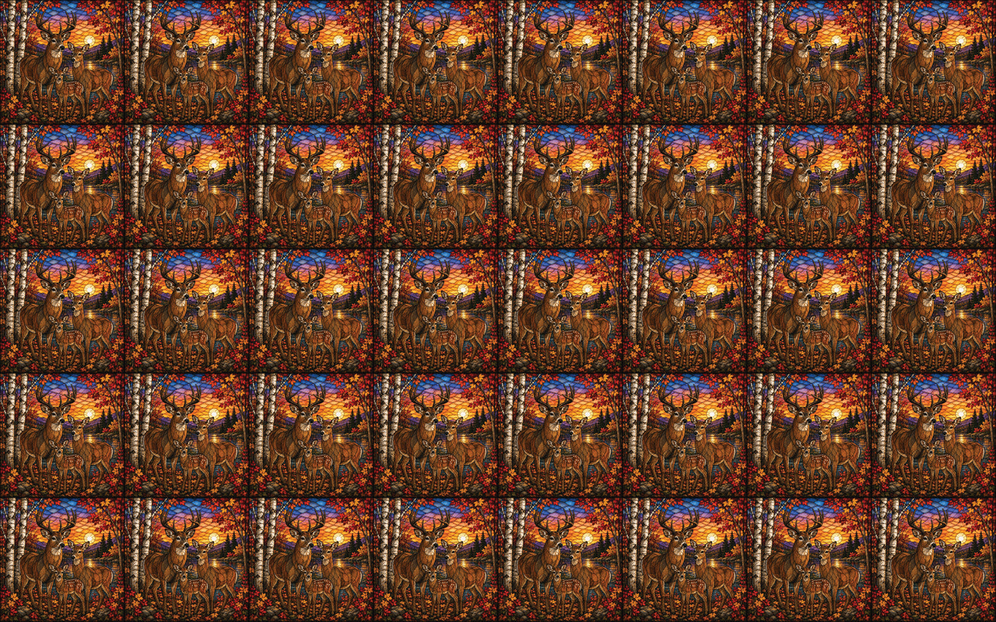 DecoCraft - Studio 1375 - Scenic Elevated Texture Tiles - Deer - Together at Twilight