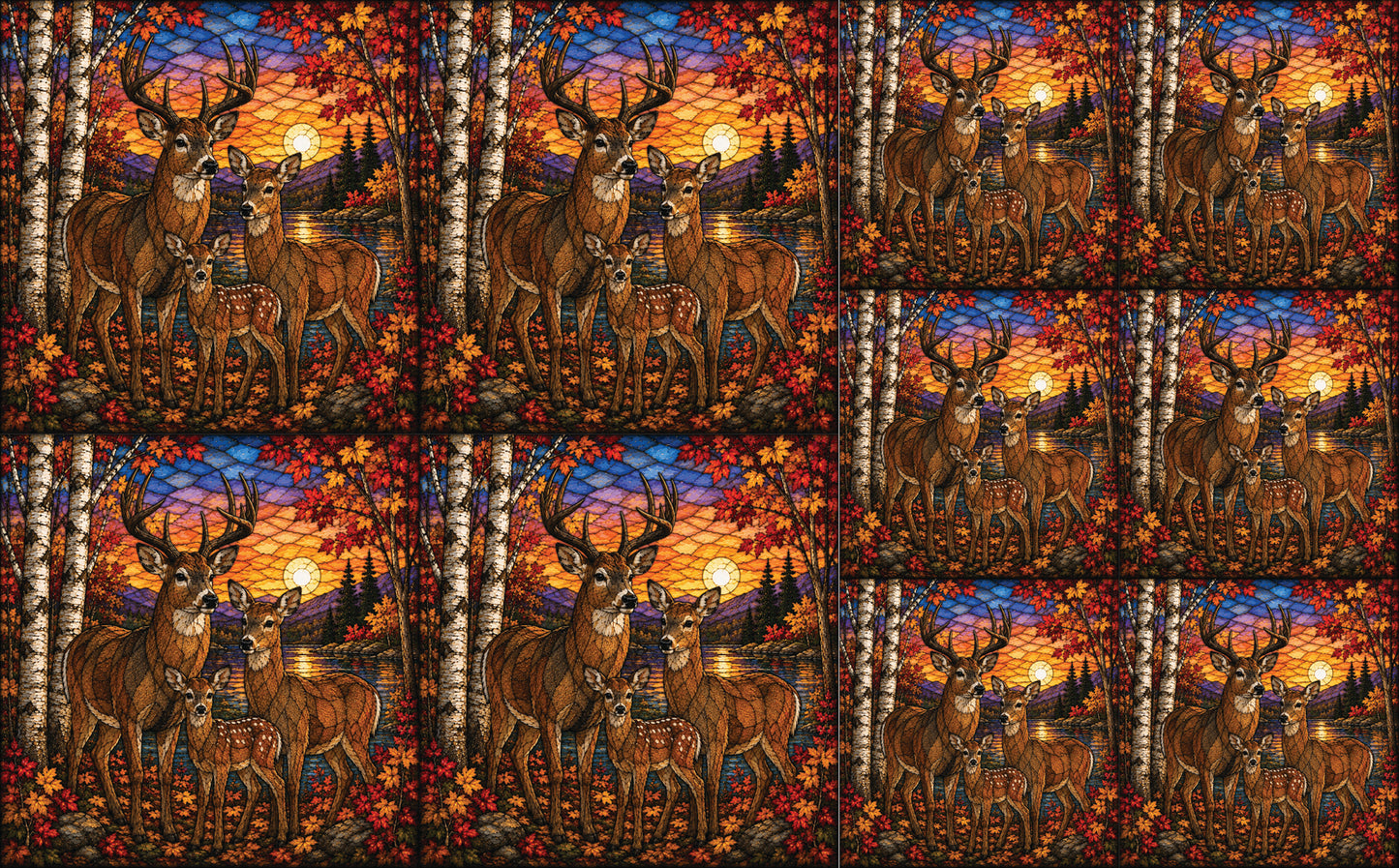 DecoCraft - Studio 1375 - Scenic Elevated Texture Tiles - Deer - Together at Twilight