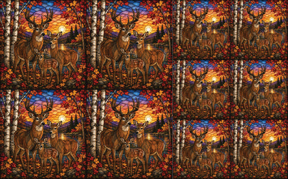 DecoCraft - Studio 1375 - Scenic Elevated Texture Tiles - Deer - Together at Twilight