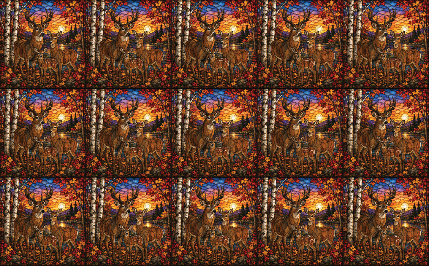 DecoCraft - Studio 1375 - Scenic Elevated Texture Tiles - Deer - Together at Twilight
