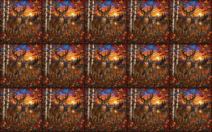 DecoCraft - Studio 1375 - Scenic Elevated Texture Tiles - Deer - Together at Twilight