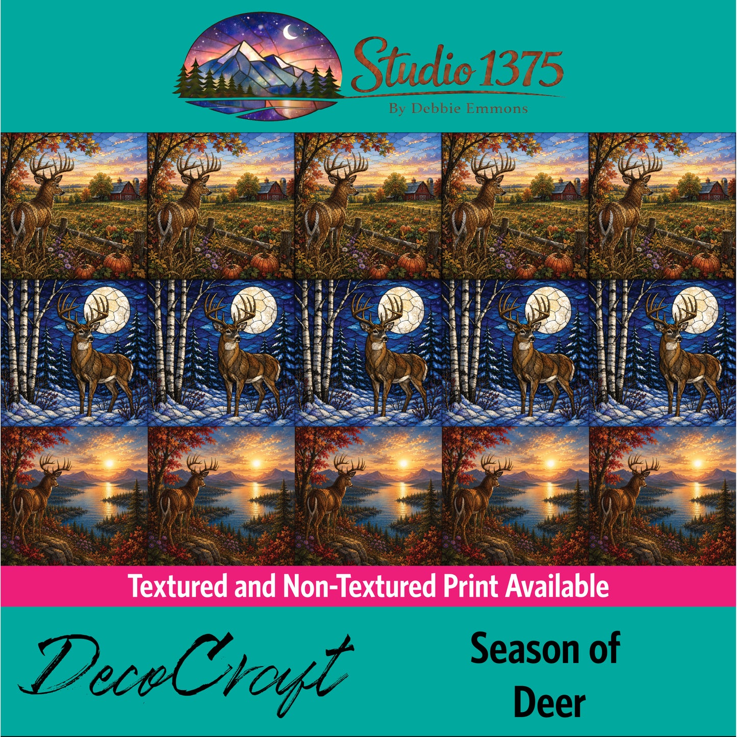 DecoCraft - Studio 1375 - Scenic Elevated Texture Tiles - Season of Deer Assortment