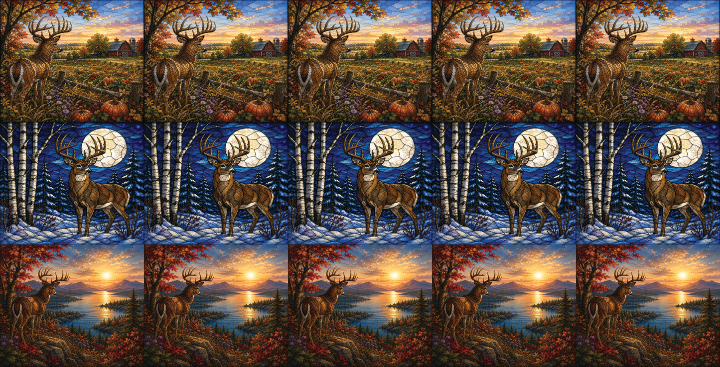 DecoCraft - Studio 1375 - Scenic Elevated Texture Tiles - Season of Deer Assortment