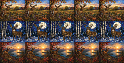 DecoCraft - Studio 1375 - Scenic Elevated Texture Tiles - Season of Deer Assortment
