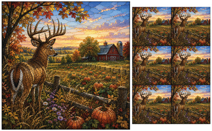 DecoCraft - Studio 1375 - Scenic Elevated Texture Tiles - Deer - Autumn Sentinel