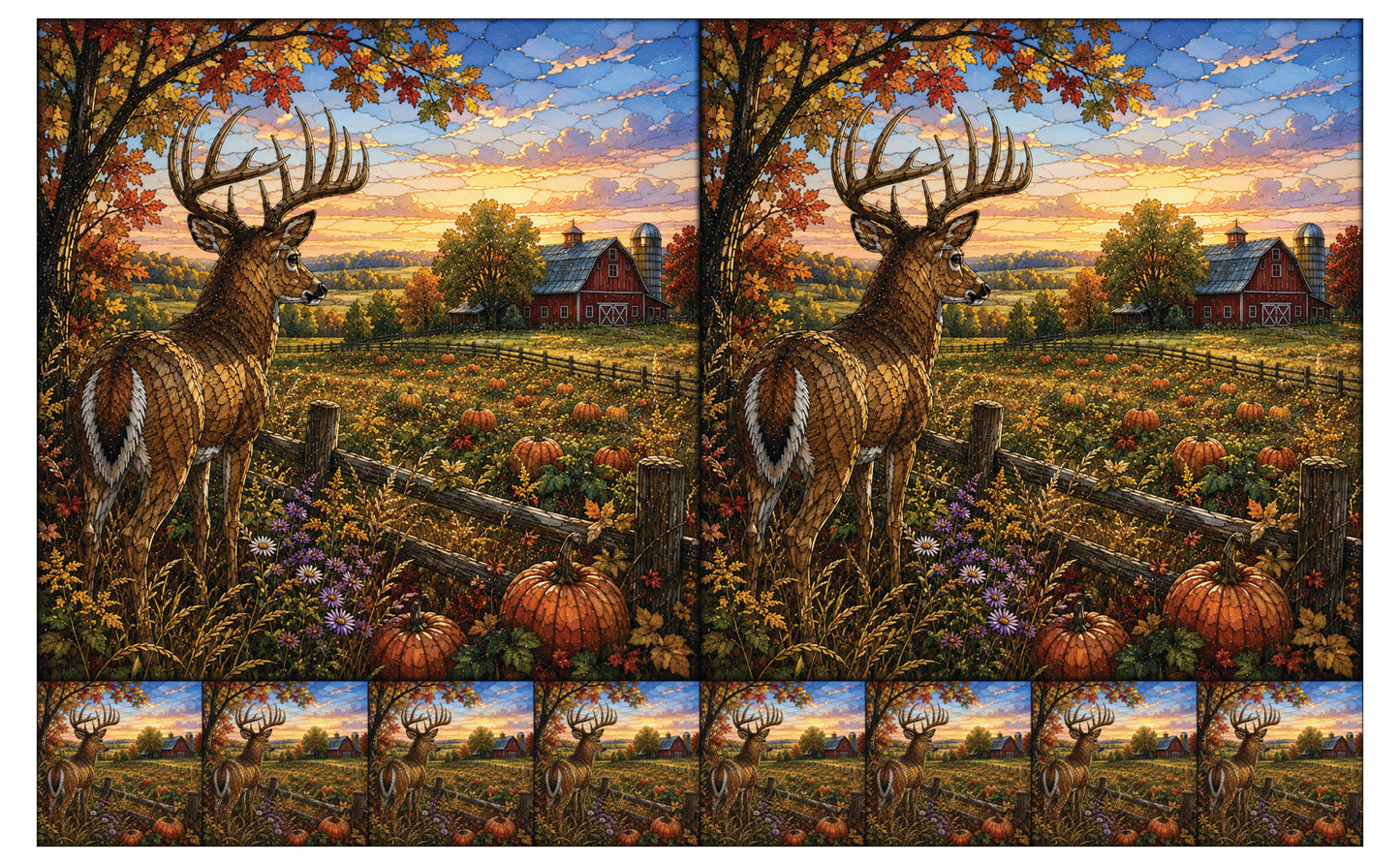 DecoCraft - Studio 1375 - Scenic Elevated Texture Tiles - Deer - Autumn Sentinel