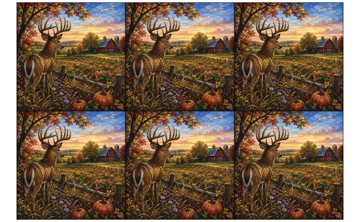 DecoCraft - Studio 1375 - Scenic Elevated Texture Tiles - Deer - Autumn Sentinel