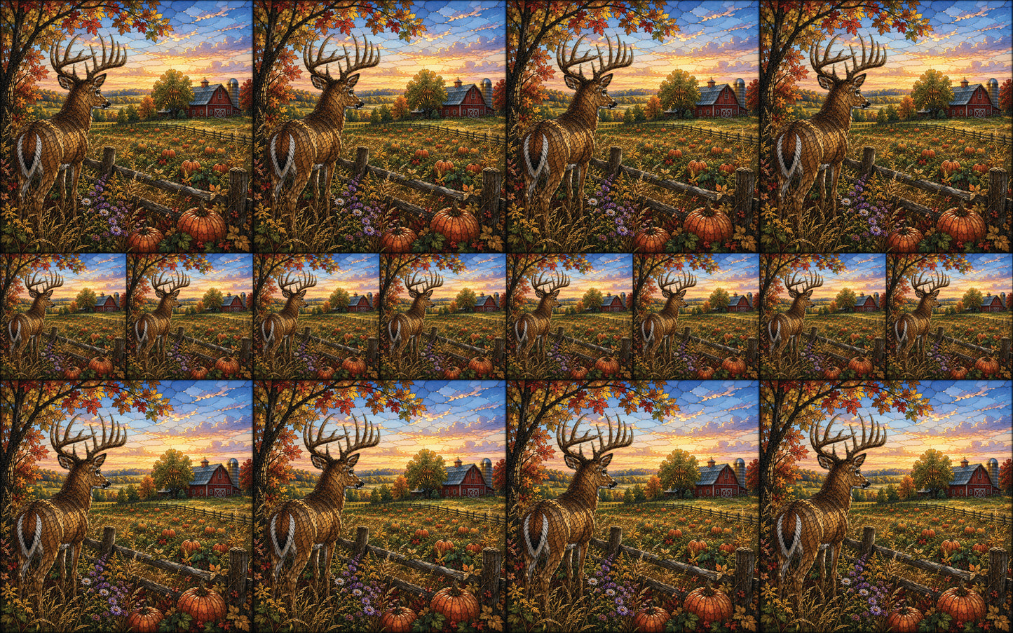 DecoCraft - Studio 1375 - Scenic Elevated Texture Tiles - Deer - Autumn Sentinel
