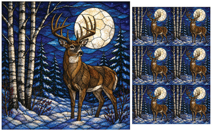 DecoCraft - Studio 1375 - Scenic Elevated Texture Tiles - Deer - Moonlit Guardian