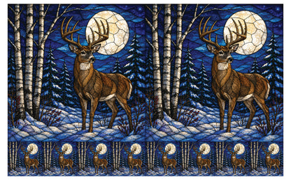 DecoCraft - Studio 1375 - Scenic Elevated Texture Tiles - Deer - Moonlit Guardian