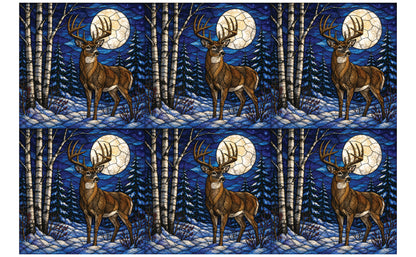 DecoCraft - Studio 1375 - Scenic Elevated Texture Tiles - Deer - Moonlit Guardian