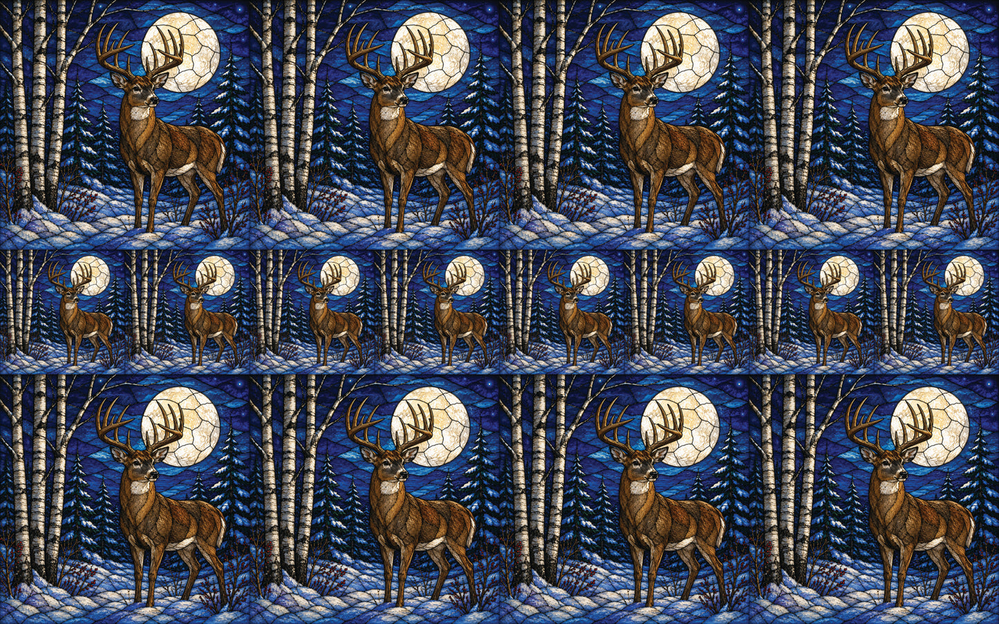 DecoCraft - Studio 1375 - Scenic Elevated Texture Tiles - Deer - Moonlit Guardian