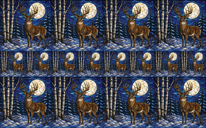 DecoCraft - Studio 1375 - Scenic Elevated Texture Tiles - Deer - Moonlit Guardian