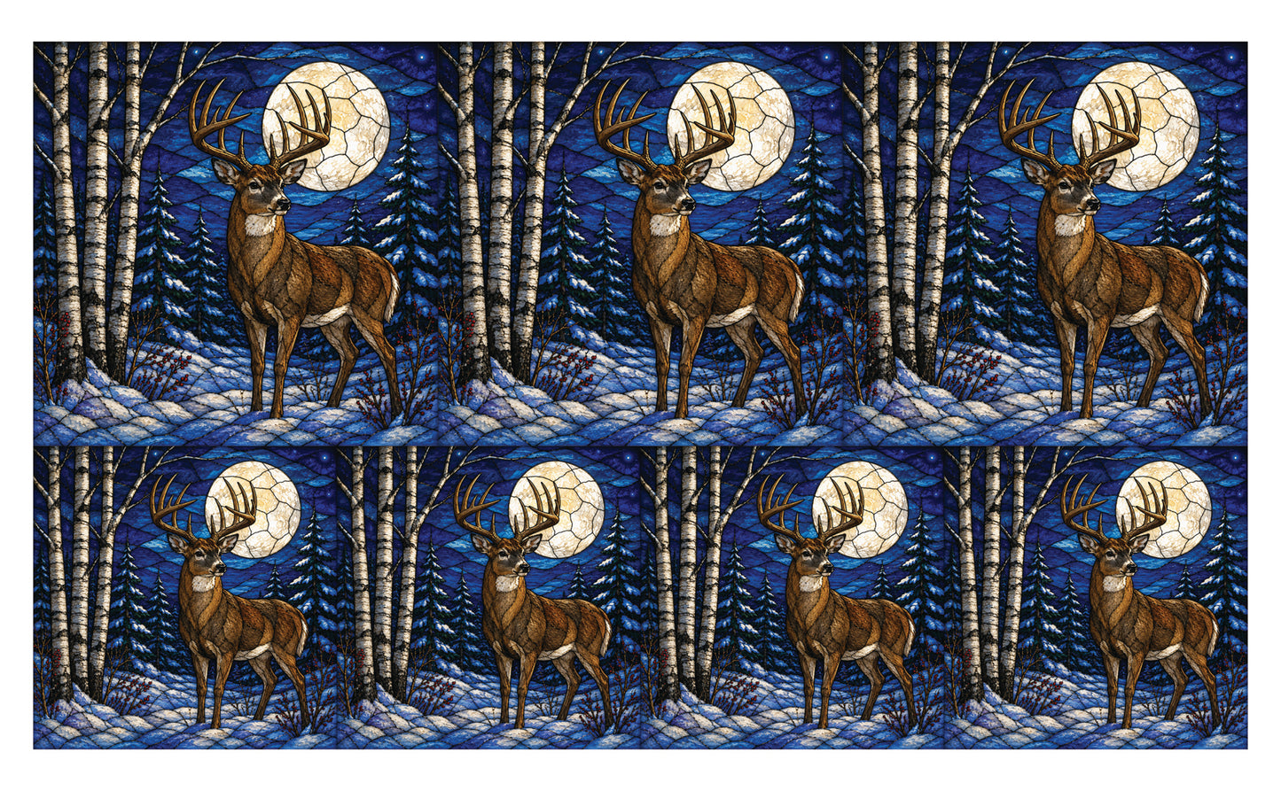 DecoCraft - Studio 1375 - Scenic Elevated Texture Tiles - Deer - Moonlit Guardian