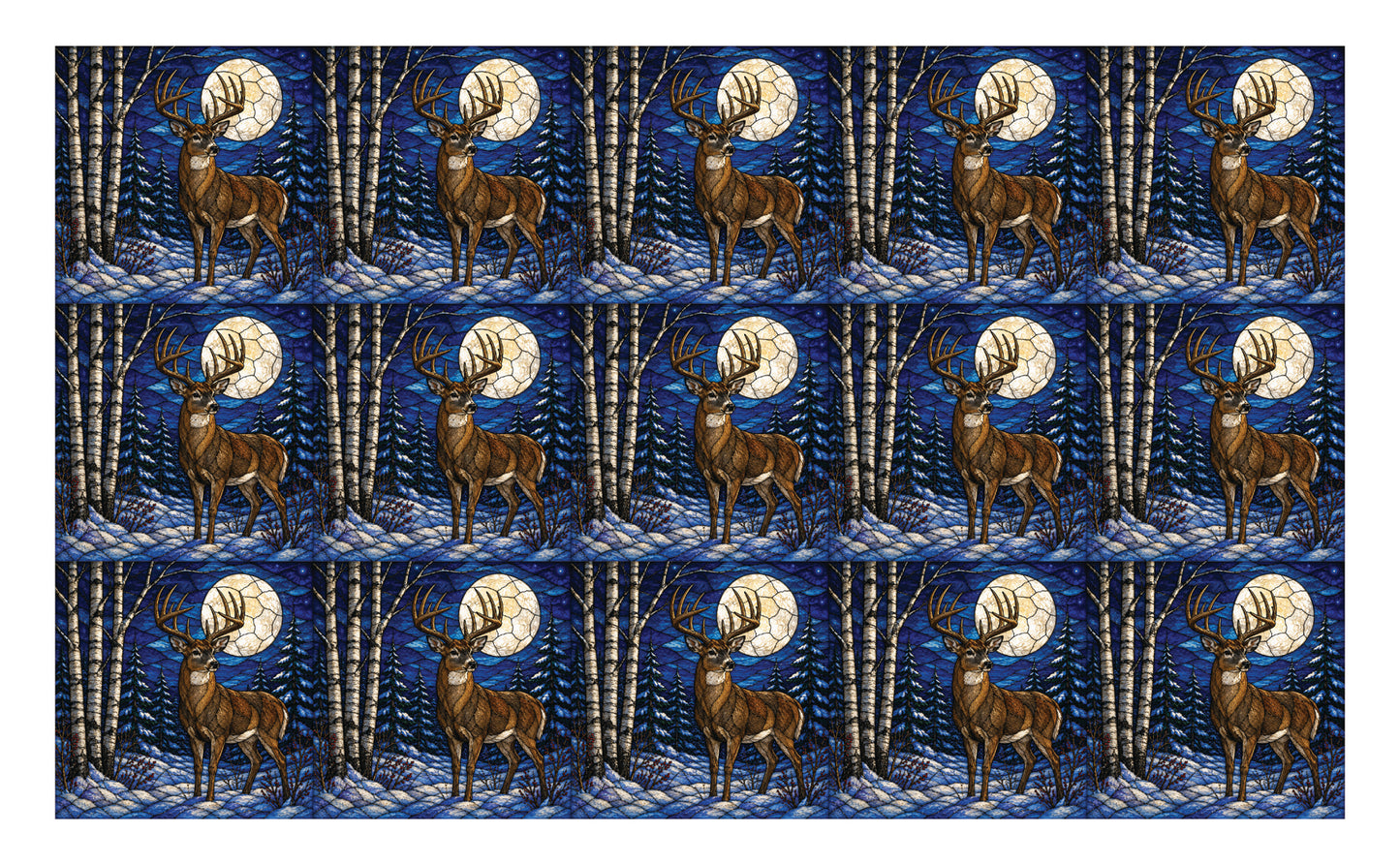 DecoCraft - Studio 1375 - Scenic Elevated Texture Tiles - Deer - Moonlit Guardian