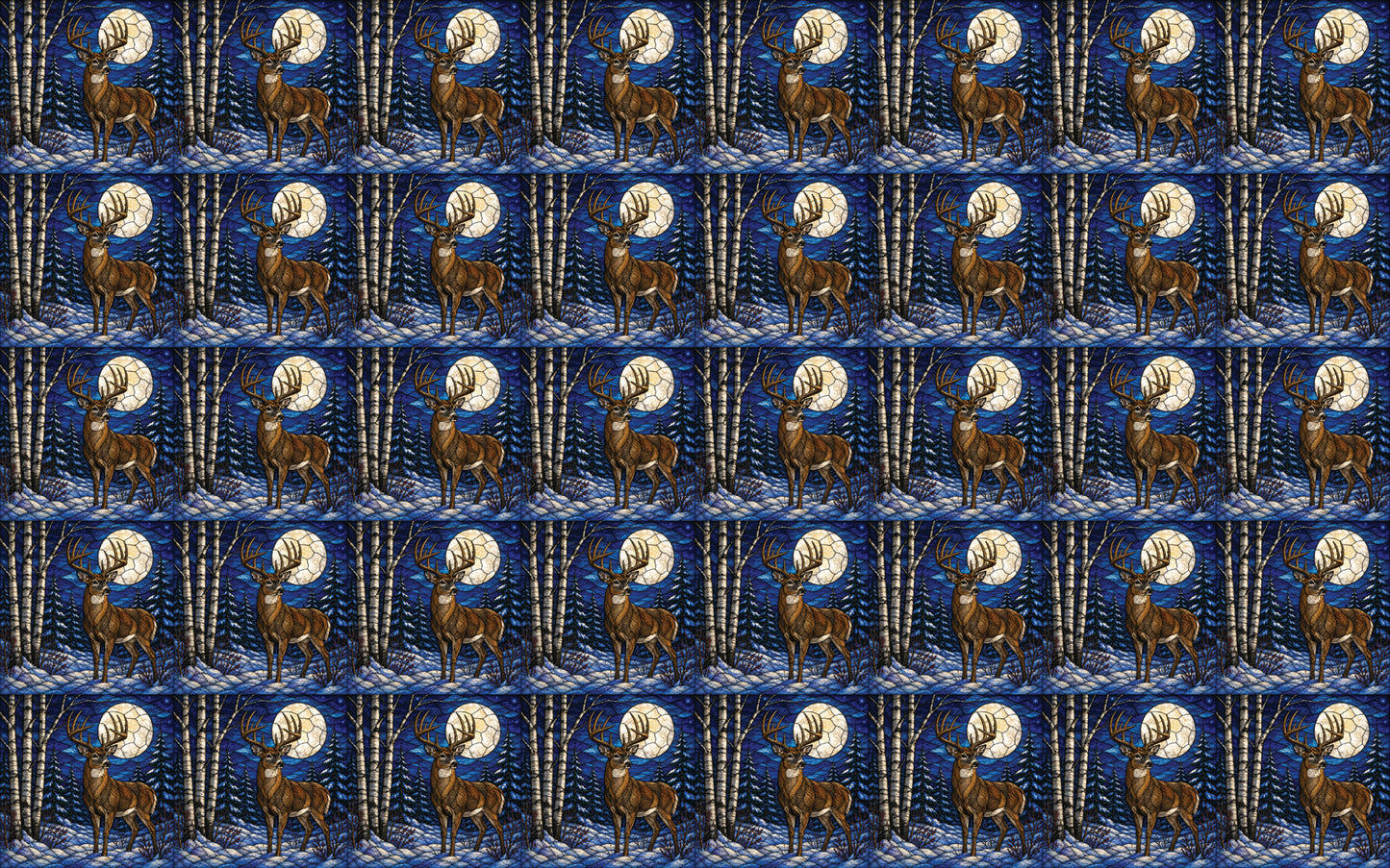 DecoCraft - Studio 1375 - Scenic Elevated Texture Tiles - Deer - Moonlit Guardian