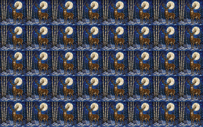 DecoCraft - Studio 1375 - Scenic Elevated Texture Tiles - Deer - Moonlit Guardian