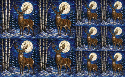 DecoCraft - Studio 1375 - Scenic Elevated Texture Tiles - Deer - Moonlit Guardian